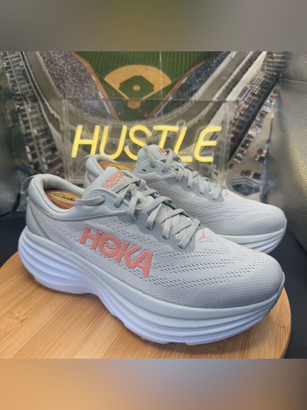 Hoka One One Women's Bondi 8 (Wide) Harbor Mist/Lunar Rock Size 10D